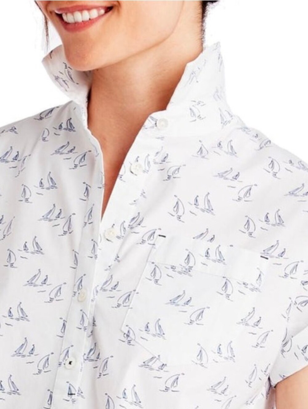 Vineyard Vines Sailboat Print 98% Cotton Top  8